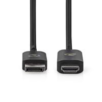 DisplayPort-Adapter | DisplayPort Male | HDMI Connector | 8K@30Hz | Vernikkeld | Recht | 1.80 m | Rond | TPE | Zwart | Envelop - thumbnail