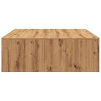 Salontafel 100x100x35 cm bewerkt hout artisanaal eikenkleurig - thumbnail