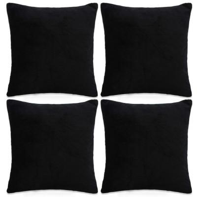 vidaXL Kussenhoezen 4 st 80x80 cm stof zwart