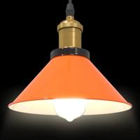 Hanglamp in hoogte verstelbaar E27 22cm metaal glanzend oranje - thumbnail