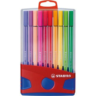 Viltstift STABILO Pen 68/20 ColorParade in rood/blauw etui M ass 20st | 10 stuks Viltstift STABILO Pen 68/20 ColorParade in rood/blauw etui M ass 20st | 10 stuks
