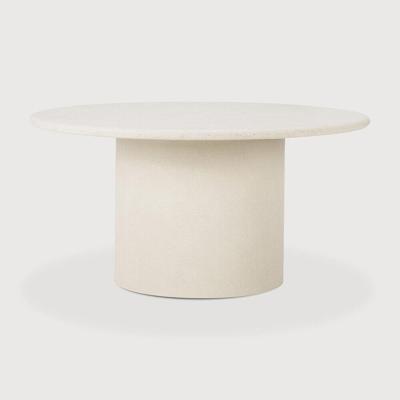 Ethnicraft Ronde Eettafel 'Elements' Microcement, 150cm, kleur Off White Ethnicraft Ronde Eettafel 'Elements' Microcement, 150cm, kleur Off White