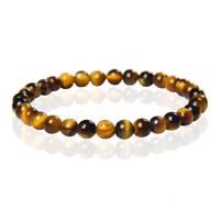 6mm Memphis Natuursteen Armband - Yellow Tiger Eye - thumbnail