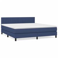 Boxspring met matras stof blauw 160x200 cm - thumbnail
