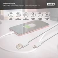 Digitus Mobiele telefoon, Apple iPad/iPhone/iPod, Computer, Laptop Laadkabel [1x USB-A - 1x Lightning] 2 m USB-A, Apple Lightning - thumbnail