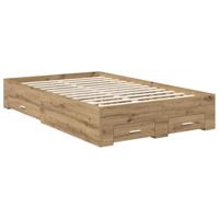 Bedframe met hoofdeinde Artisan Eiken 120 x 200 cm Bewerkt hout - thumbnail