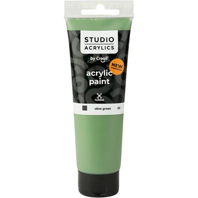 Creall Studio Acrylverf, dekkend, olive green (59), 120 ml/ 1 fles