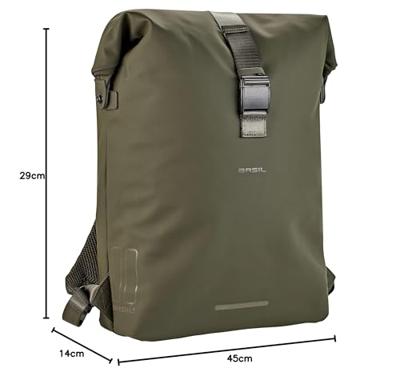 Fietsrugzak Basil SoHo Nordlicht 17 liter 31 x 14 x 37 cm - mosgroen - thumbnail
