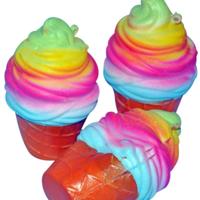 2 stuks Rainbow Ice Cream Cone decompressie speelgoed met touw - thumbnail