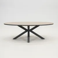 Edison tafel 220x115xH75 cm zwart/teak - thumbnail