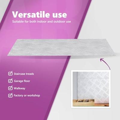 VidaXL Trap tread rechthoekig 4 pcs zilver 50 x 30 cm aluminium