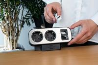 Brennenstuhl brennenstuhl®estilo Duplex-stekkerdoos, 2x Keystone-modules, 10x veiligheidscontactdozen, zilver/zwa - 1153580100 - thumbnail