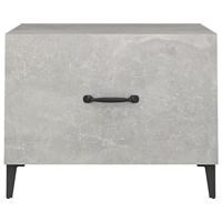 Salontafel 2 st met metalen poten 50x50x40 cm betongrijs - thumbnail