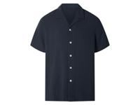 esmara Men Mousseline heren overhemd (Marineblauw, XL) - thumbnail