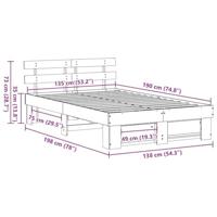 Bedframe Wasbruin 135 x 190 cm Massief grenenhout - thumbnail