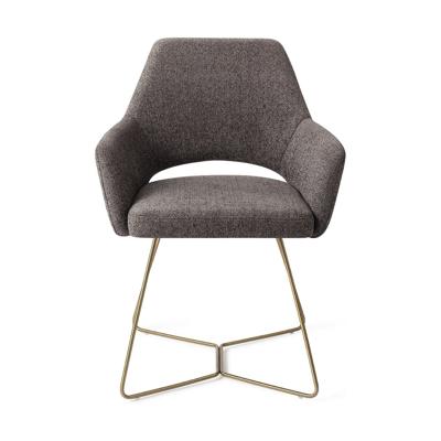 Jesper Home Eetkamerstoel 'Yanai' Beehive Gold, kleur Amazing Grey