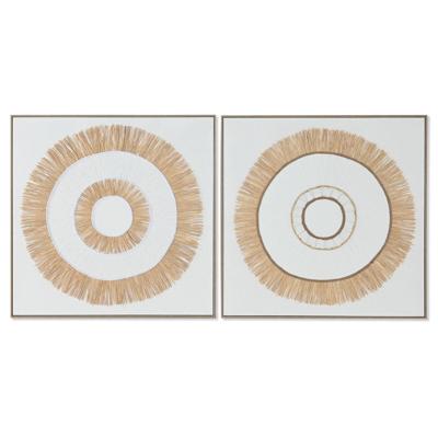 Canvas Home ESPRIT Wit Natuurlijk Boho 92 x 4,5 x 92 cm (2 Stuks) Canvas Home ESPRIT Wit Natuurlijk Boho 92 x 4,5 x 92 cm (2 Stuks)