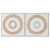 Canvas Home ESPRIT Wit Natuurlijk Boho 92 x 4,5 x 92 cm (2 Stuks) - thumbnail