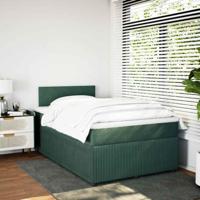 Boxspring met matras fluweel donkergroen 120x200 cm - thumbnail