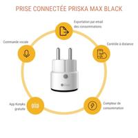 Mini smart socket - KONYKS - Priska Max Black FR - Wi-Fi+BT - 16A - Wit - thumbnail