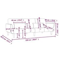 Slaapbank 2-zits met 2 kussens stof crmekleurig - thumbnail