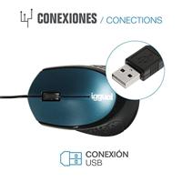 Muis iggual COM-ERGONOMIC-R 800 dpi Blauw Zwart/Blauw - thumbnail