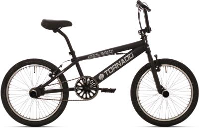 Royal Freestyle bmx 20" bugatti - mat zwart met zwarte banden