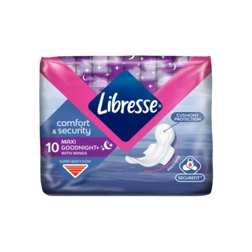 Libresse Comfort & Security Maxi Goodnight Maandverband Libresse Comfort & Security Maxi Goodnight Maandverband