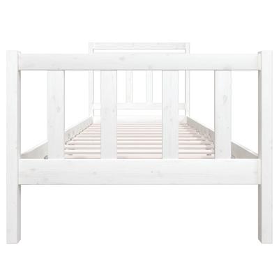 Bedframe massief hout wit 90x190 cm