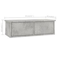 Wandschap met lades 60x26x18,5 cm spaanplaat betongrijs - thumbnail