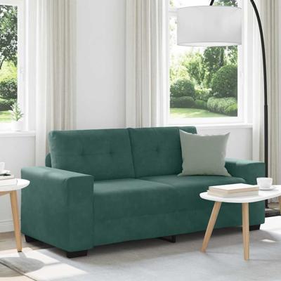 Loveseat Sofa Donkergroen 140 cm Fluweel