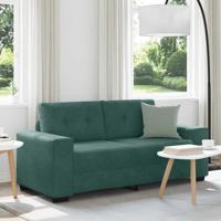 Loveseat Sofa Donkergroen 140 cm Fluweel - thumbnail