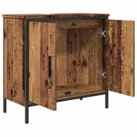 Wastafelkast 60x30x60 cm bewerkt hout oud houtkleurig - thumbnail
