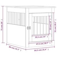 Hondenbench 64,5x80x71 cm bewerkt hout grijs sonoma - thumbnail