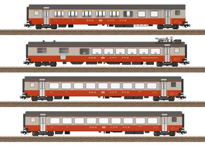 TRIX H0 23690 H0 4-delige set personenrijtuigen Swiss Express van de SBB