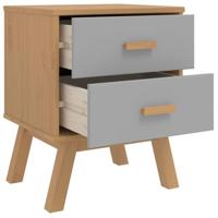Nachtkastje OLDEN massief grenenhout grijs en bruin - thumbnail