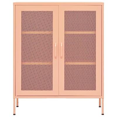 Opbergkast 80x35x101,5 cm staal roze