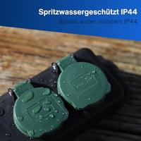 REV 0512467555 Stekkerdoos 2-voudig Zwart, Groen Randaarde stekker 1 stuk(s) - thumbnail