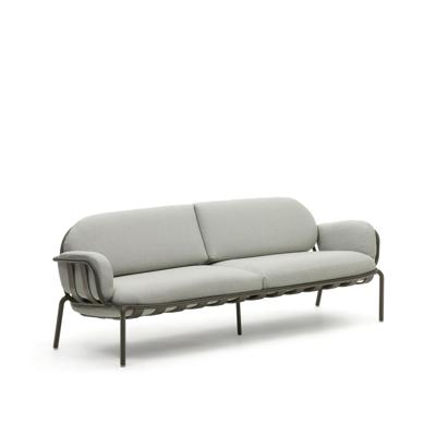 Kave Home 3-zits Tuinbank 'Joncols' 224cm, kleur Grijs/Groen