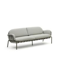 Kave Home 3-zits Tuinbank 'Joncols' 224cm, kleur Grijs/Groen - thumbnail