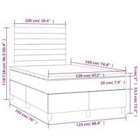 Boxspring met matras stof donkergrijs 120x190 cm - thumbnail