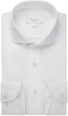 Profuomo Heren Overhemd Sky Blue Wit Oxford Extra Cutaway Slim Fit