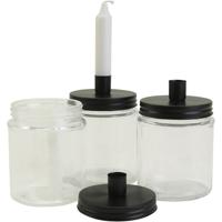 Potje met kandelaar en kaarsen, H: 15 cm, d 9.5 cm, afm 15 cm, 6 set/ 1 doos - thumbnail