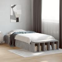 Bedframe bewerkt hout betongrijs 75x190 cm - thumbnail
