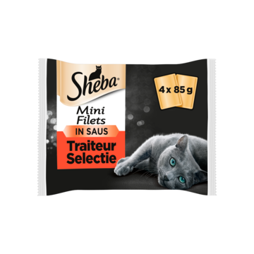 Sheba Mini Filets Traiteur Selectie in saus natvoer kat (zakjes 85 g) 12 x 85 g