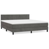 Boxspring met matras fluweel donkergrijs 180x200 cm - thumbnail