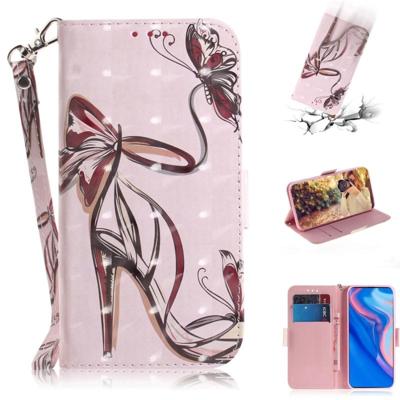 3D gekleurde tekening Butterfly hoge hakken schoenen patroon horizontale Flip lederen case voor Huawei P Smart Z/Y9 Prime 2019/Nova 5i met houder & k 3D gekleurde tekening Butterfly hoge hakken schoenen patroon horizontale Flip lederen case voor Huawei P Smart Z/Y9 Prime 2019/Nova 5i met houder & k