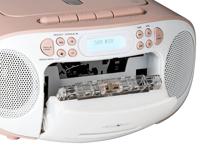 Reflexion Tragbarer Radiorecorder Radio/CD-speler DAB+, DAB, VHF (FM) AUX, CD, Cassette, USB Wit, Pink - thumbnail