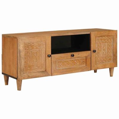TV-kast met lade Lichtbruin 105 x 33 x 46 cm massief mangohout