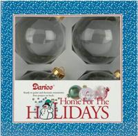 Darice • kerstbal glas 80mm 4pcs - thumbnail
